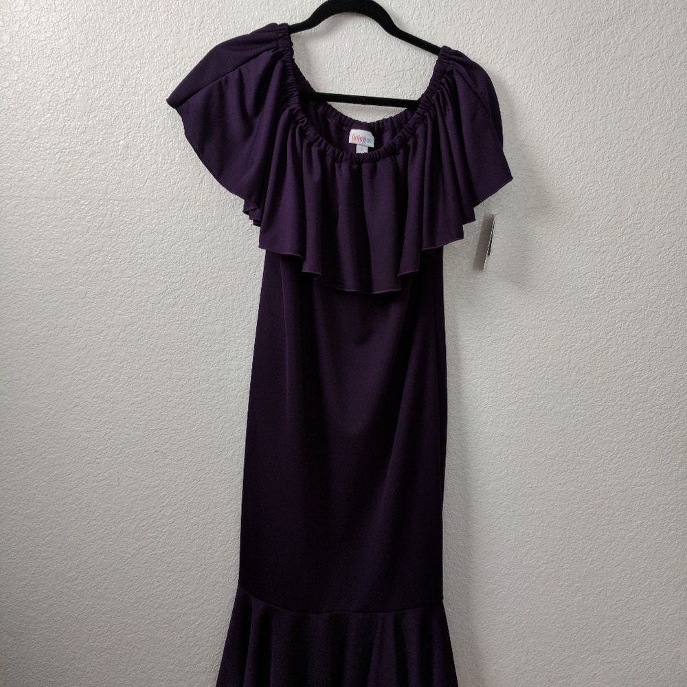 NWT Large eggplant purple LuLaRoe Cici dress